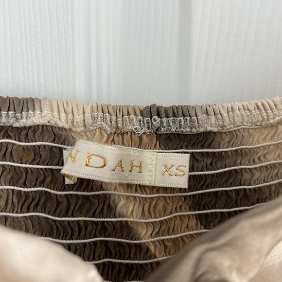 INDAH Silk Tan Brown Maxi Dress Strapless Tie Dye Size XS $180 - Picture 8 of 9